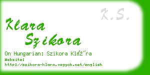 klara szikora business card